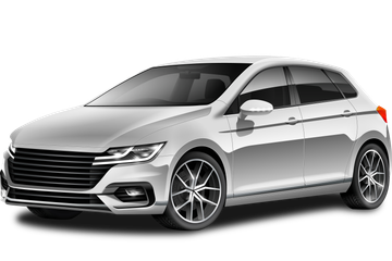 Isolated example image of a small rental car, with no background